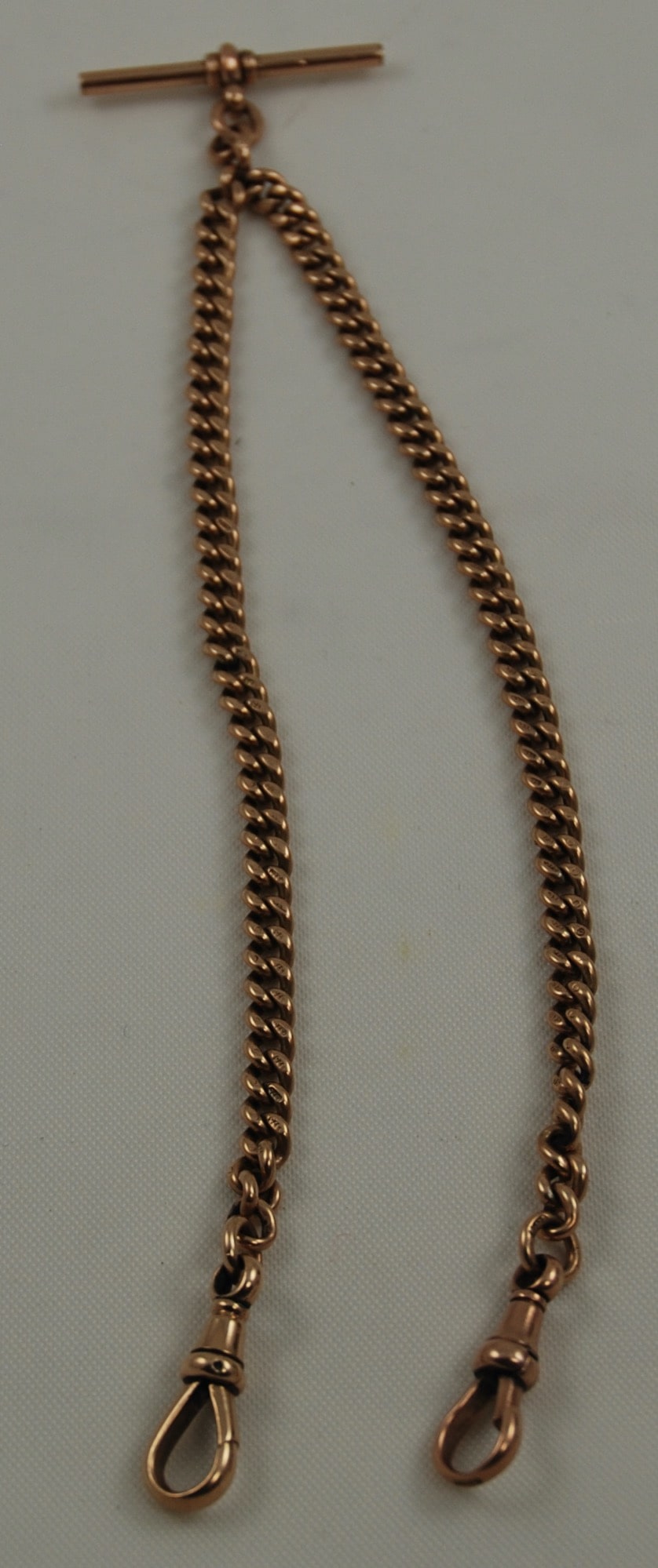 J 255 Double Albert 9 ct Rose Gold Watch Chain